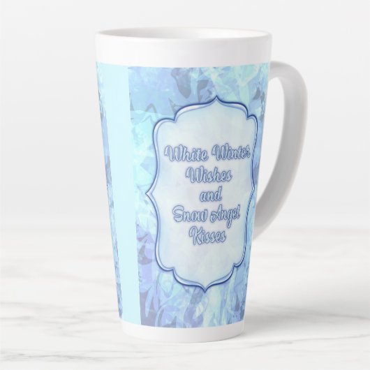 Snow Angel Kisses – Whimsical Winter Greeting Card Latte Mok (Rechterhoek)