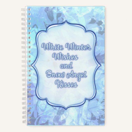 Snow Angel Kisses – Whimsical Winter Greeting Card Notitieboek (Voorkant)