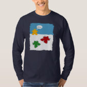 Snow Angel Meeples Mannen Shirt (Voorkant)