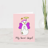 Snow Angel Paars en Roze Hartelijk dank Bedankkaart (Voorkant)