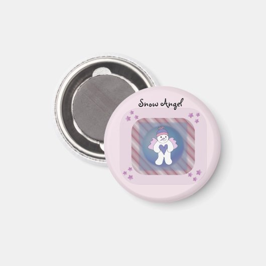 Snow Angel Pink Magnet (Voorkant / Achterkant)