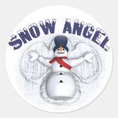 Snow Angel Ronde Sticker (Voorkant)