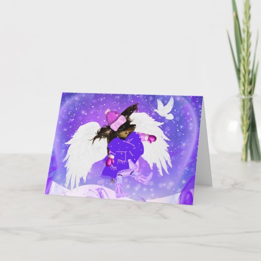 Snow Angel Weenie Dog Wenskaart Kaart (Voorkant)