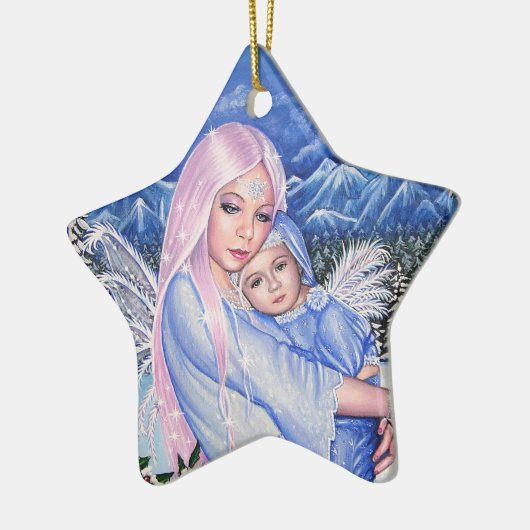 Snow Angels Keramisch Ornament (Links)