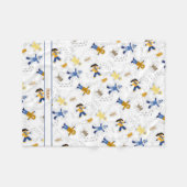 Snow Angels kinderen en huisdieren / met naam Fleece Deken (Voorkant (Horizontaal))