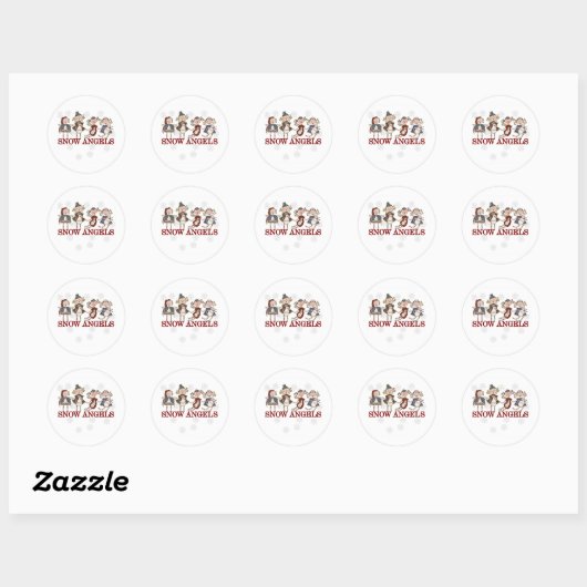 Snow Angels Ronde Sticker (Vel)