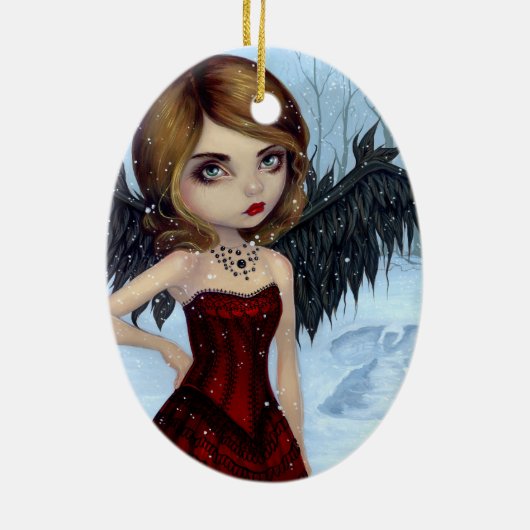 "Snow Angels"-versiering Keramisch Ornament (Achterkant)