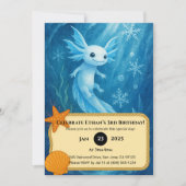 Snow Axolotl in Ice Kingdom Birthday Kaart (Voorkant)