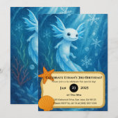 Snow Axolotl in Ice Kingdom Birthday Kaart (Voorkant / Achterkant)