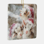 Snow Babies Christmas Goats 10 - YOUR PHOTO Keramisch Ornament (Rechts)