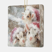 Snow Babies Christmas Goats 10 - YOUR PHOTO Keramisch Ornament (Links)