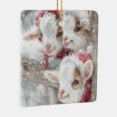 Snow Babies Christmas Goats 11 - YOUR PHOTO Keramisch Ornament (Rechts)
