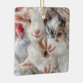 Snow Babies Christmas Goats 12 - YOUR PHOTO Keramisch Ornament (Rechts)