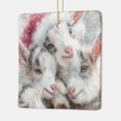 Snow Babies Christmas Goats 1 - YOUR PHOTO Keramisch Ornament (Links)