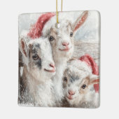 Snow Babies Christmas Goats 2 - YOUR PHOTO Keramisch Ornament (Links)