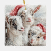 Snow Babies Christmas Goats 2 - YOUR PHOTO Keramisch Ornament (Voorkant)