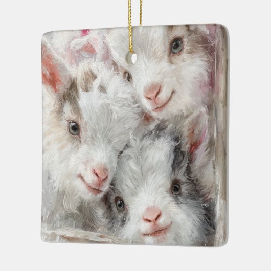 Snow Babies Christmas Goats 3 - YOUR PHOTO Keramisch Ornament (Links)