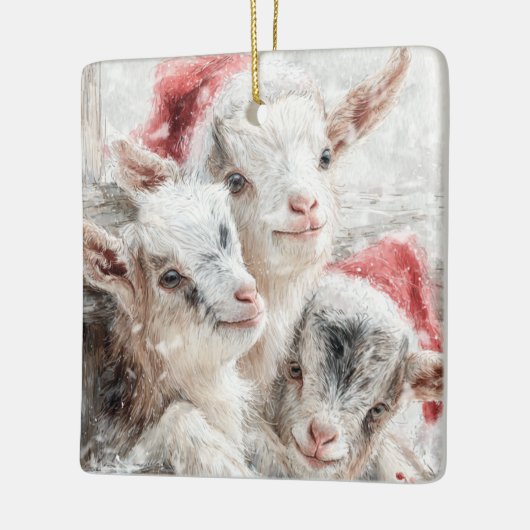 Snow Babies Christmas Goats 5 - YOUR PHOTO Keramisch Ornament (Links)
