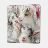 Snow Babies Christmas Goats 6 - YOUR PHOTO Keramisch Ornament (Links)