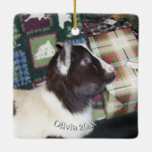 Snow Babies Christmas Goats 6 - YOUR PHOTO Keramisch Ornament (Achterkant)