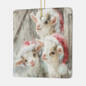 Snow Babies Christmas Goats 8 - YOUR PHOTO Keramisch Ornament (Links)