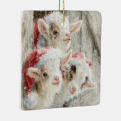 Snow Babies Christmas Goats 9 - YOUR PHOTO Keramisch Ornament (Rechts)