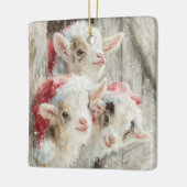 Snow Babies Christmas Goats 9 - YOUR PHOTO Keramisch Ornament (Links)