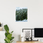 Snow Bank Woodlands // Pine Tree Forest Poster (Thuiskantoor)