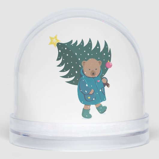 Snow Bear Cute Cartoon. Sneeuwbol (Voorkant)