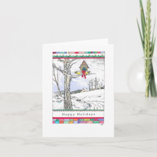 "Snow Birds" Custom Christmas Card Feestdagen Kaart (Voorkant)