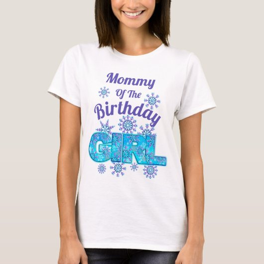 Snow Birthday bevroren tshirts mama (Voorkant)
