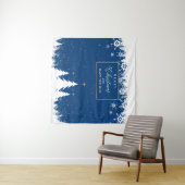 Snow Blue Christmas Backdrop Winter banner Wandkleed (In Situ (horizontaal))