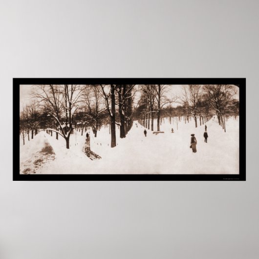 Snow Boston Common, MA Foto 1904 Poster (Voorkant)