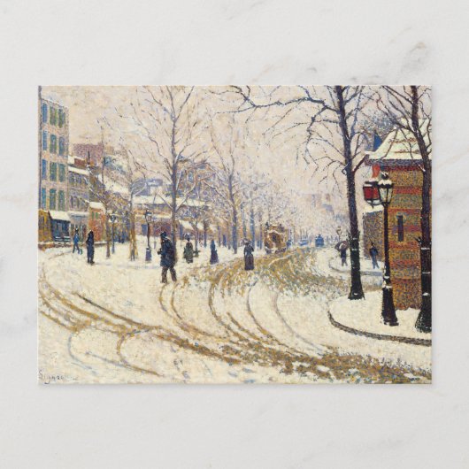Snow, Boulevard de Clichy, Parijs door Paul Signac Briefkaart (Voorkant)
