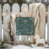 Snow Bow green baby Labor Delivery NICU Hospital Bedankkaart