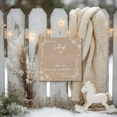 Snow Bow Taupe baby Labor  Delivery NICU Hospital  Bedankkaart