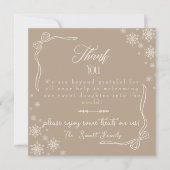 Snow Bow Taupe baby Labor  Delivery NICU Hospital  Bedankkaart (Voorkant)