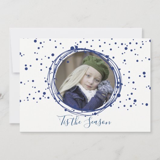 Snow Bubbles kerst met grote fotokaart Feestdagenkaart (Voorkant)