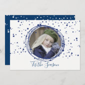 Snow Bubbles kerst met grote fotokaart Feestdagenkaart (Voorkant / Achterkant)