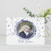 Snow Bubbles kerst met grote fotokaart Feestdagenkaart (Staand voorkant)