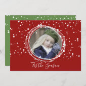 Snow Bubbles kerst met grote fotokaart Feestdagenkaart (Voorkant / Achterkant)