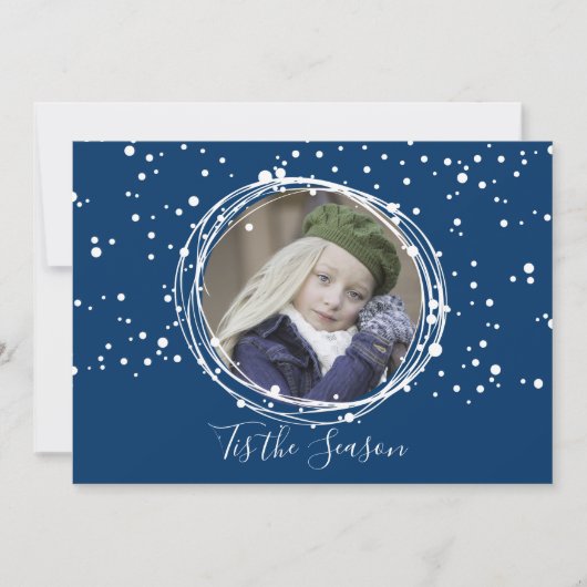 Snow Bubbles kerst met grote fotokaart Feestdagenkaart (Voorkant)