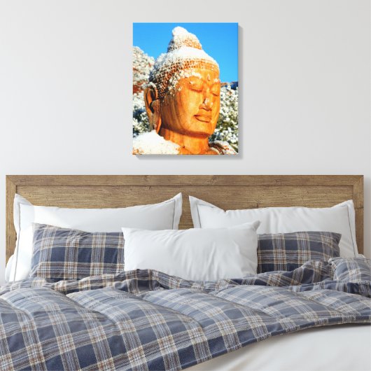 Snow Buddha Canvas Afdruk (Insitu (Slaapkamer))