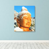 Snow Buddha Canvas Afdruk (Insitu (Houten vloer))