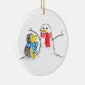 Snow Buddies Keramisch Ornament (Rechts)