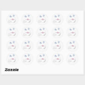 Snow Bunnies Easter Photo Frame Ronde Sticker (Vel)