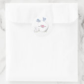 Snow Bunnies Easter Photo Frame Ronde Sticker (Tas)