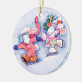 Snow Bunnies Keramisch Ornament (Links)