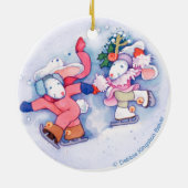 Snow Bunnies Keramisch Ornament (Achterkant)