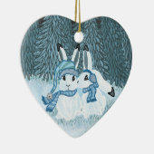 Snow Bunnies Keramisch Ornament (Rechts)